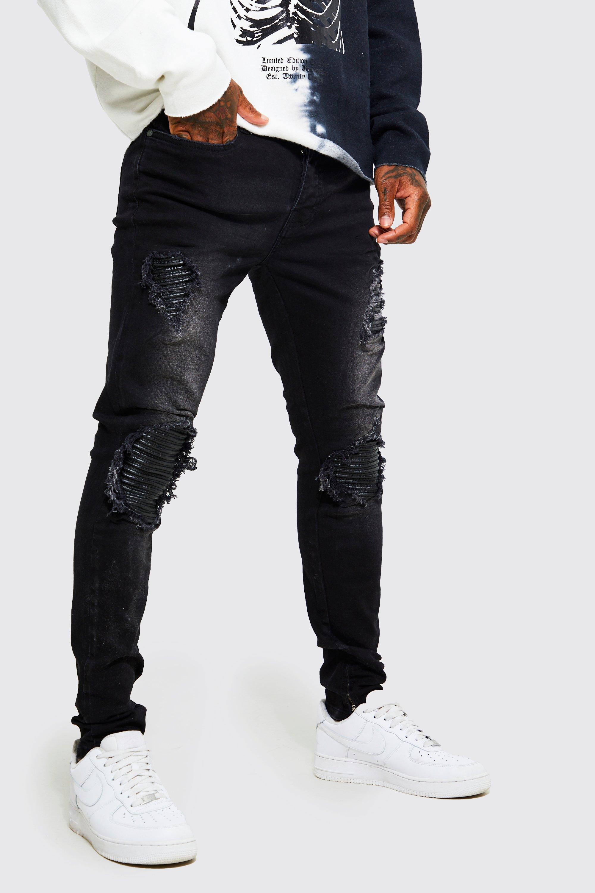 Boohooman biker clearance jeans